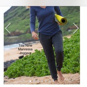 Title Nine Manressa Joggers, Size Medium, Black, Internal Drawstring, EUC